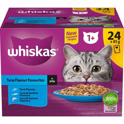 Whiskas Tuna Flavour Favourites In Jelly 85g X24 Pack