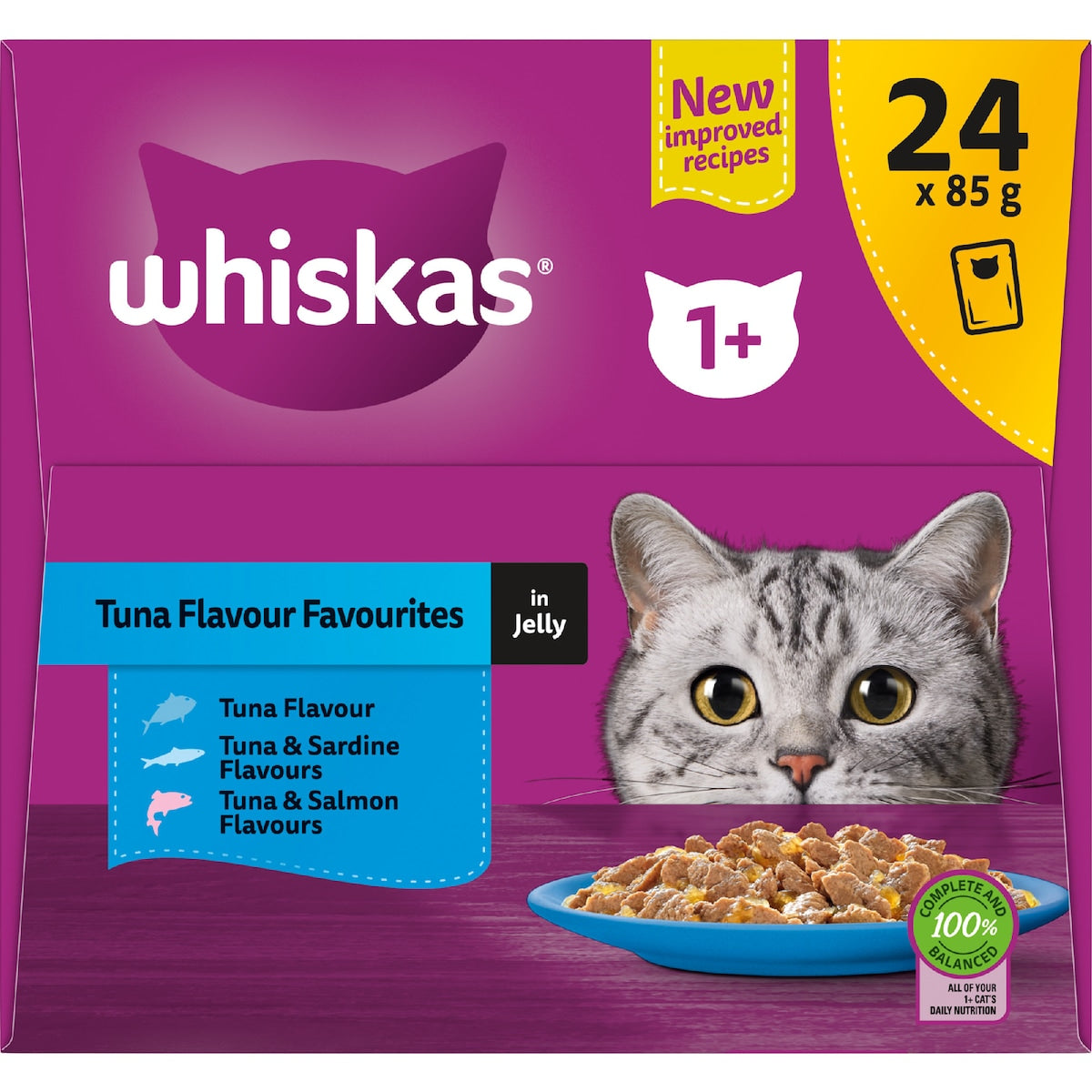 Whiskas Tuna Flavour Favourites In Jelly Wet Cat Food 85g X 24 Pack