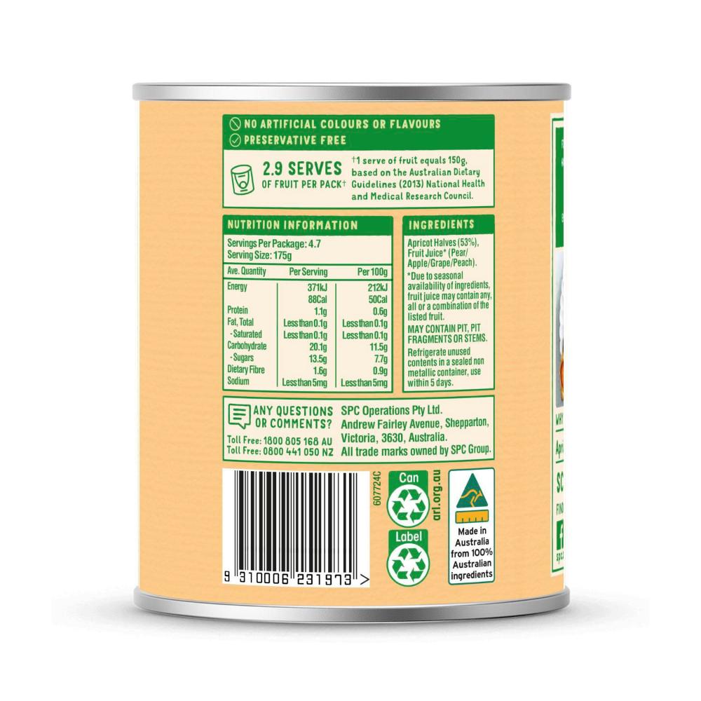 SPC Canned Fruit Apricot Halves In Juice - 825g