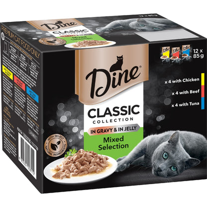 Dine Classic Mixed Collection Wet Cat Food 85g X 12 Pack