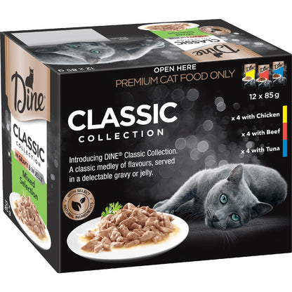 Dine Classic Mixed Collection Wet Cat Food 85g X 12 Pack