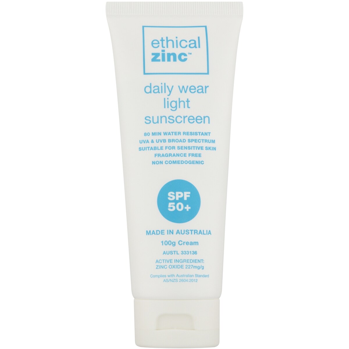 Ethical Zinc Daily Wear Light Sunsreen Spf50+ 100g