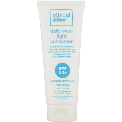 Ethical Zinc Daily Wear Light Sunsreen Spf50+ 100g
