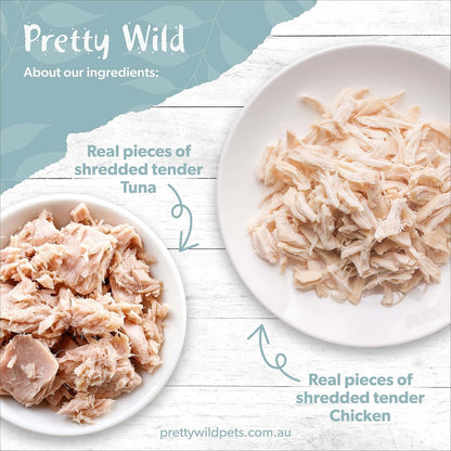 Pretty Wild Shredded Chicken & Tuna Wet Cat Food 80g