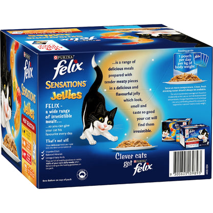 Felix Sensations Jellies Meat Selection Wet Cat Food 85g X 24 Pack