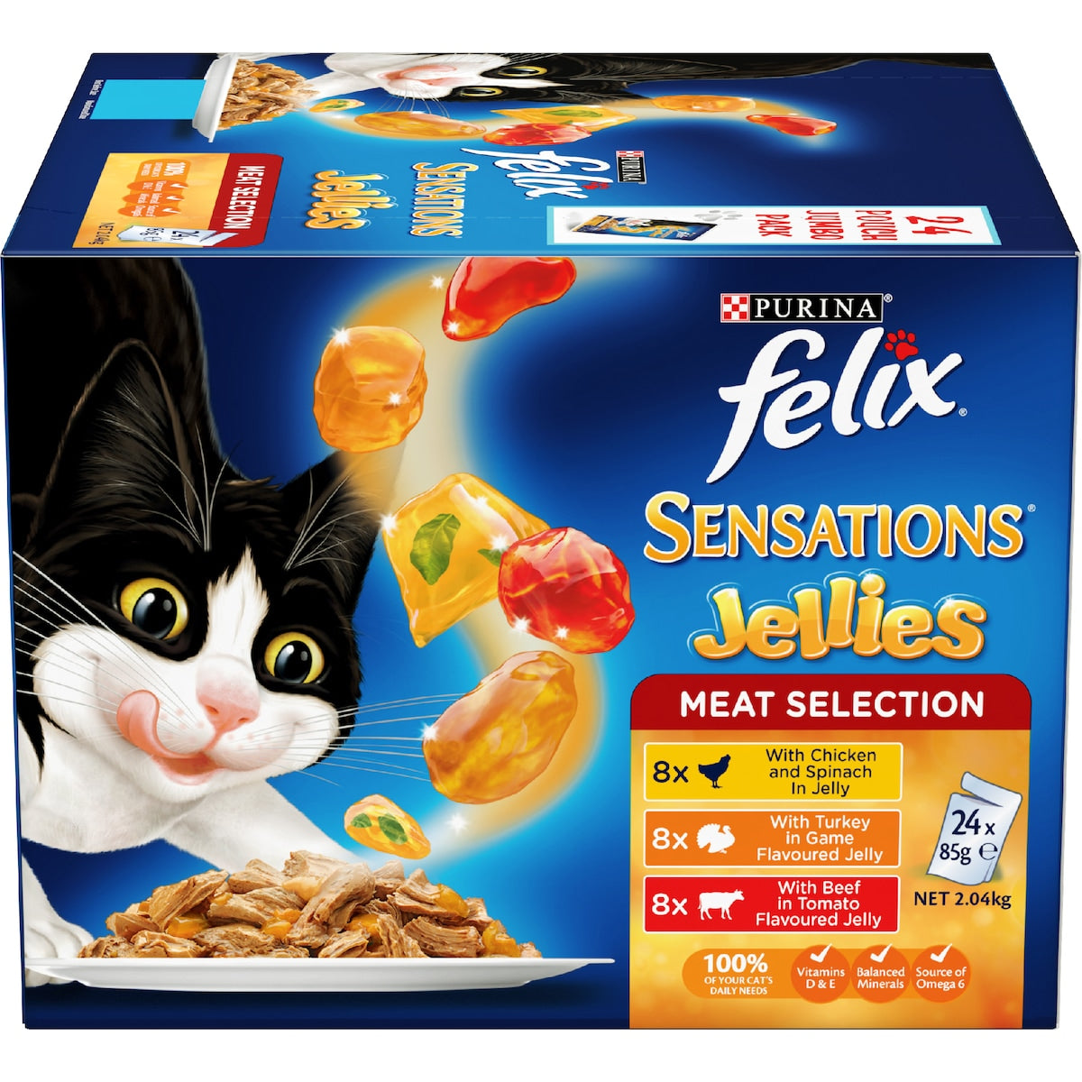 Felix Sensations Jellies Meat Selection Wet Cat Food 85g X 24 Pack