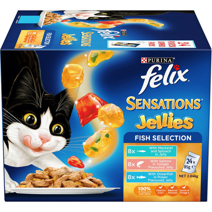 Felix Sensations Jellies Fish Selection Cat Food 24 Pack