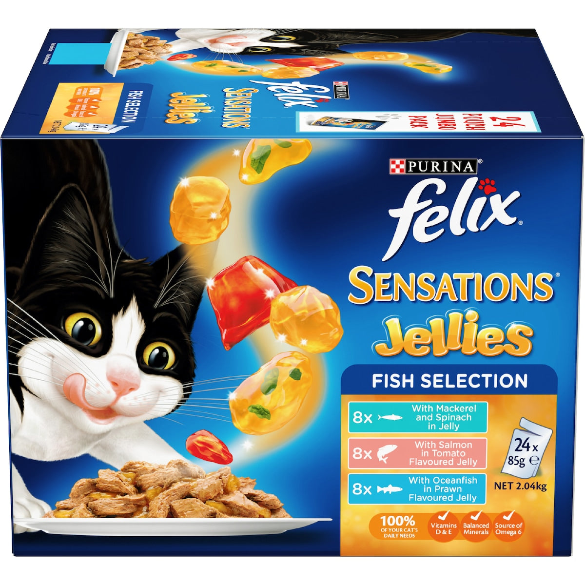 Felix Sensations Jellies Fish Selection Wet Cat Food 85g X 24 Pack