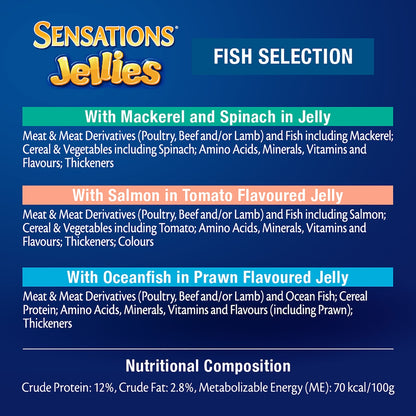 Felix Sensations Jellies Fish Selection Wet Cat Food 85g X 24 Pack