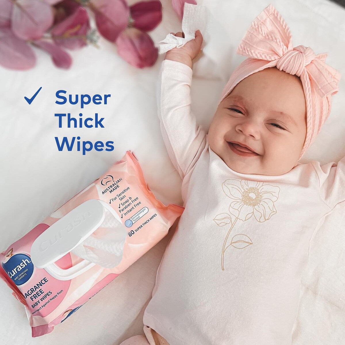 Curash Baby Wipes Fragrance Free 80 Pack