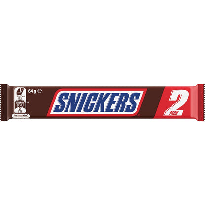 Snickers Milk Chocolate Bar Peanuts Caramel Nougat 2 Pieces 64g