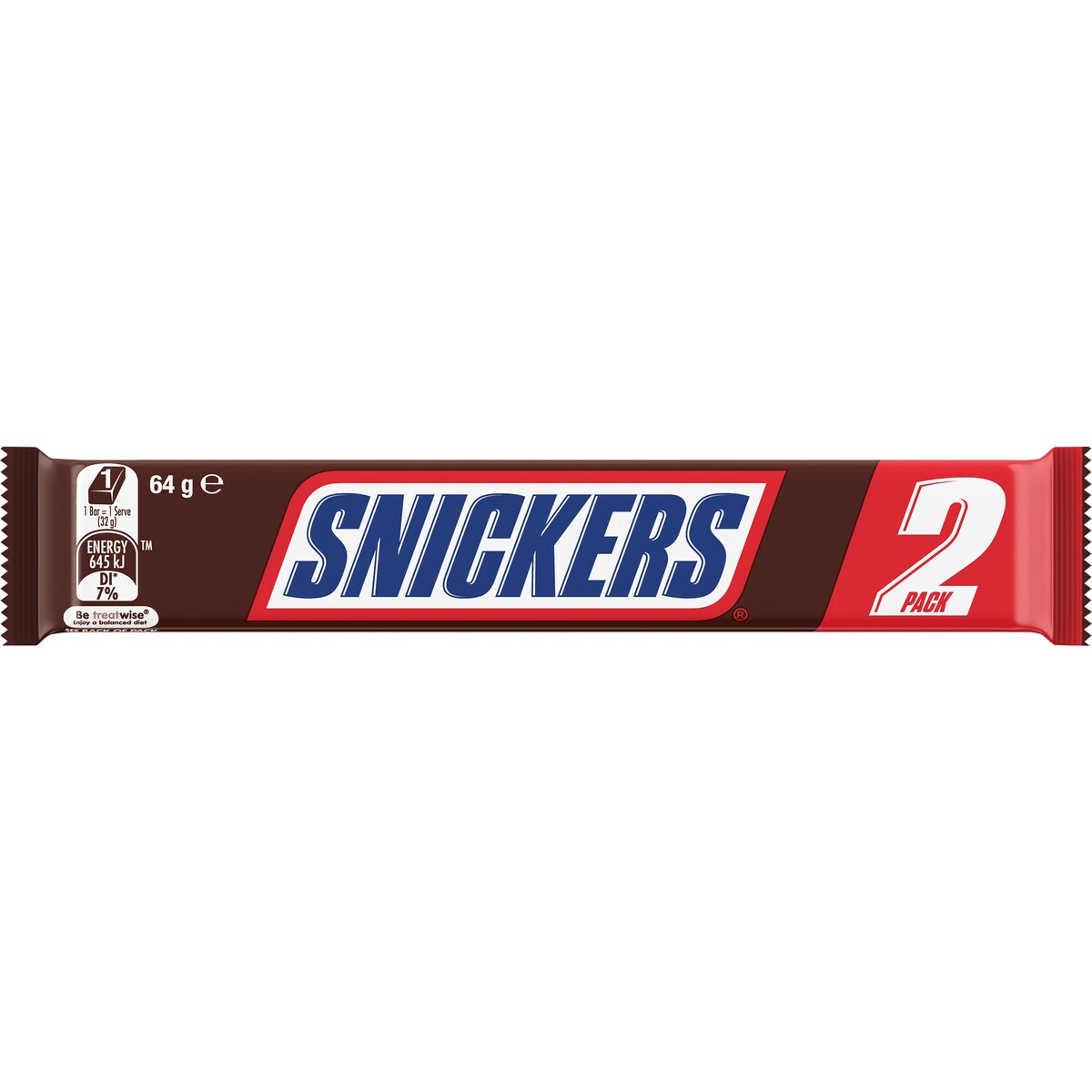Snickers Milk Chocolate Bar Peanuts Caramel Nougat 2 Pieces 64g