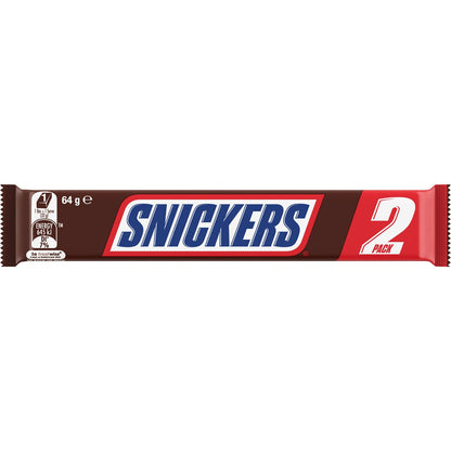 Snickers Milk Chocolate Bar Peanuts Caramel Nougat 2 Pieces 64g