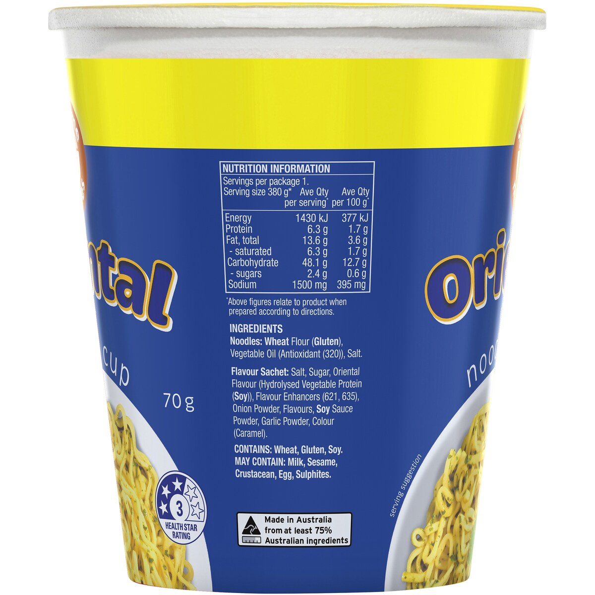 Supreme Noodles Cup Oriental Flavour 70g