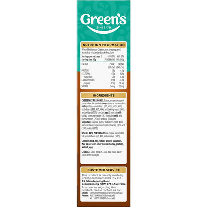 Greens Mini Lemon Cheesecake Mix 275g