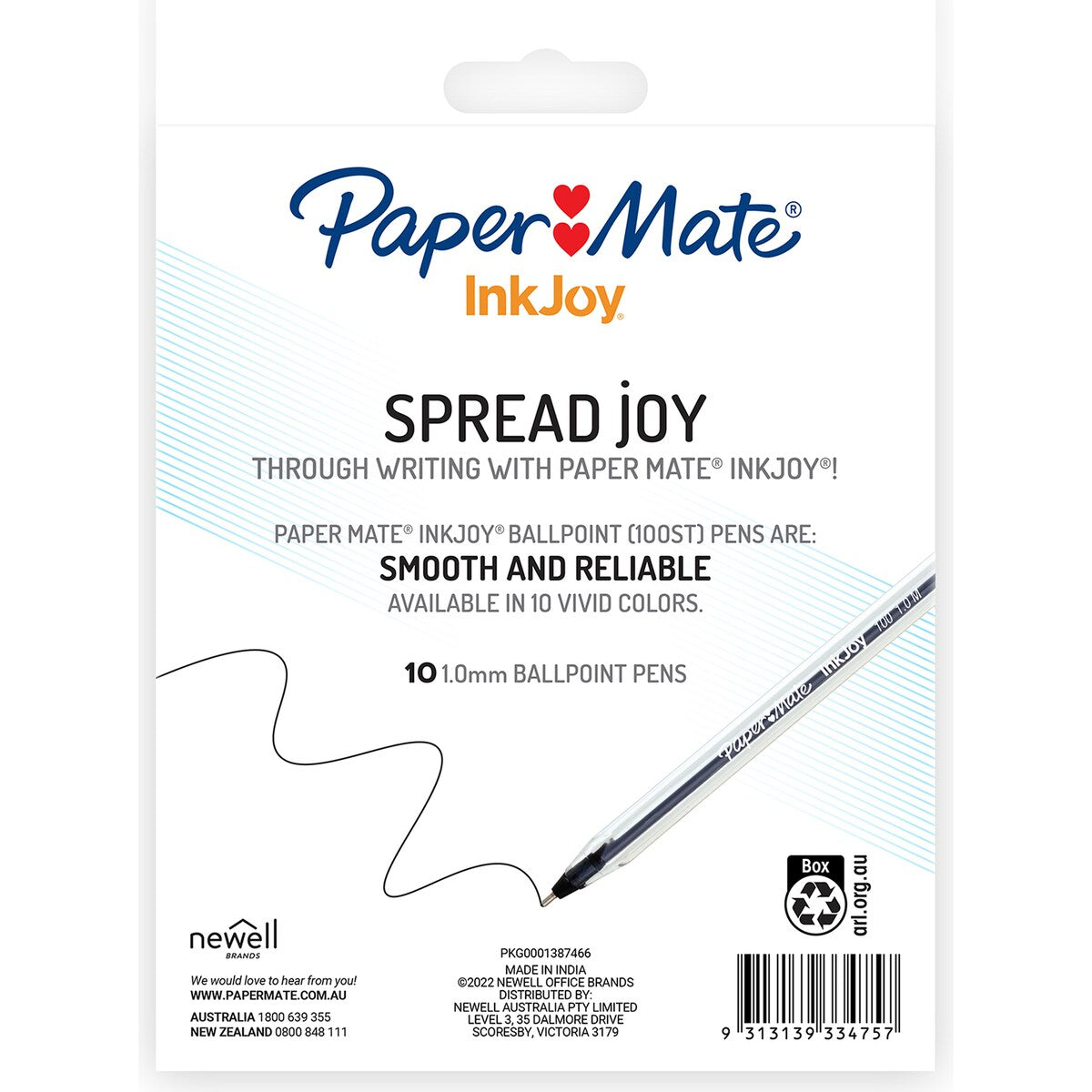 Paper Mate Ink Joy Ballpoint Pens Black 10 Pack