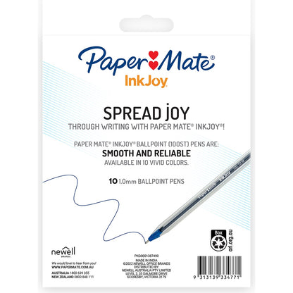 Paper Mate Inkjoy Ballpoint Pen 100st Ultra Smooth Ink 10 Pack