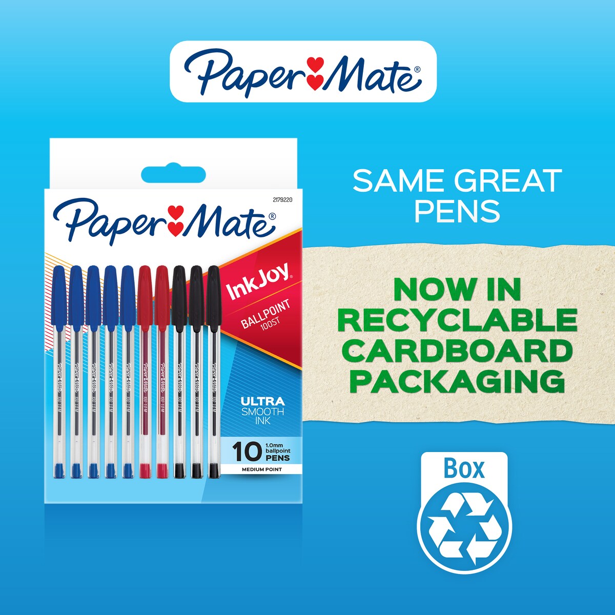 Paper Mate Inkjoy Ballpoint Pen 100st Ultra Smooth Ink 10 Pack