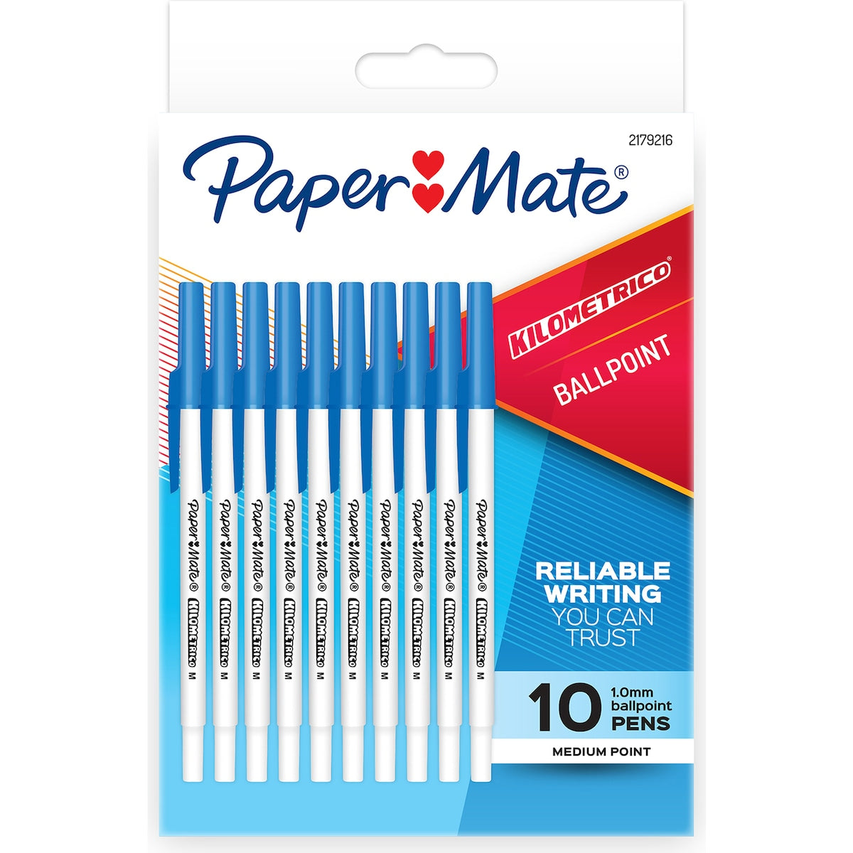 Paper Mate Kilometrico Ballpoint Pens Blue 10 Pack