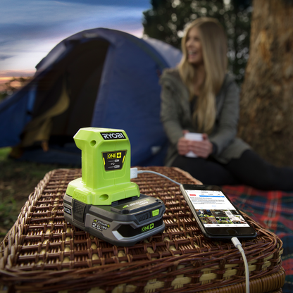 Ryobi ONE+ Compact USB Power Source - 76 x 81 x 93mm