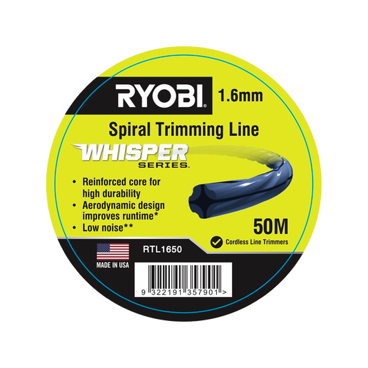 Ryobi Whisper Series Spiral Trimming Line 1.65mm x 50m