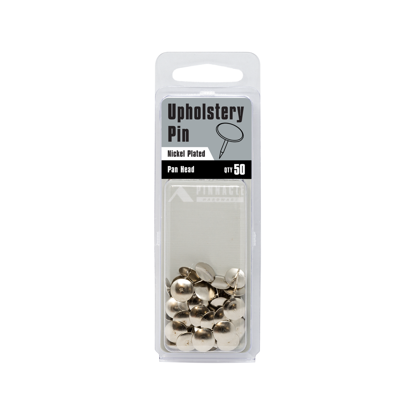 Pinnacle Upholstery Nails - Nickel - 50 Pack