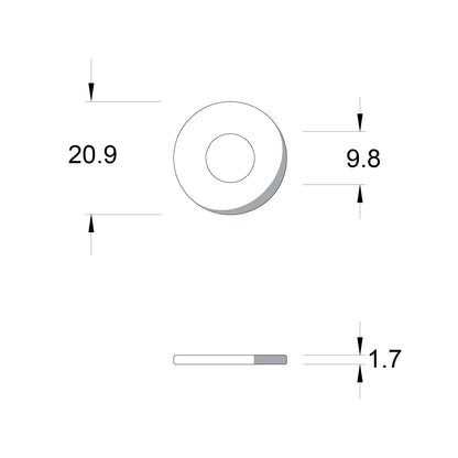 Zenith M8 Zinc Plated Flat Round Washers - 200 Pack