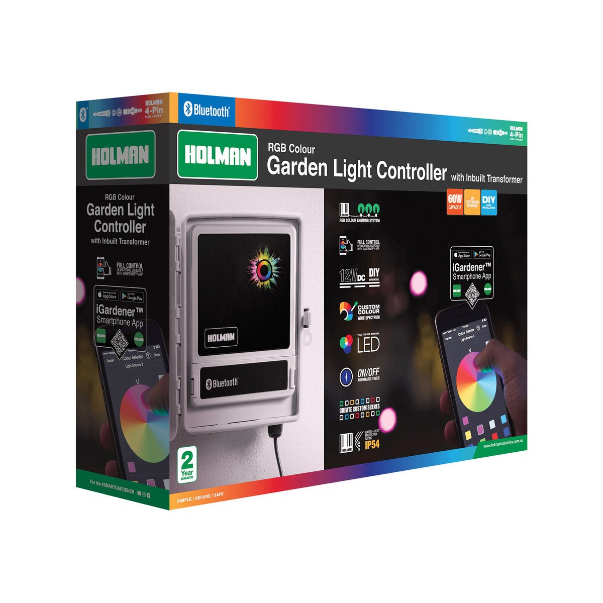 Holman RGB Colour Bluetooth Garden Light Controller 60W