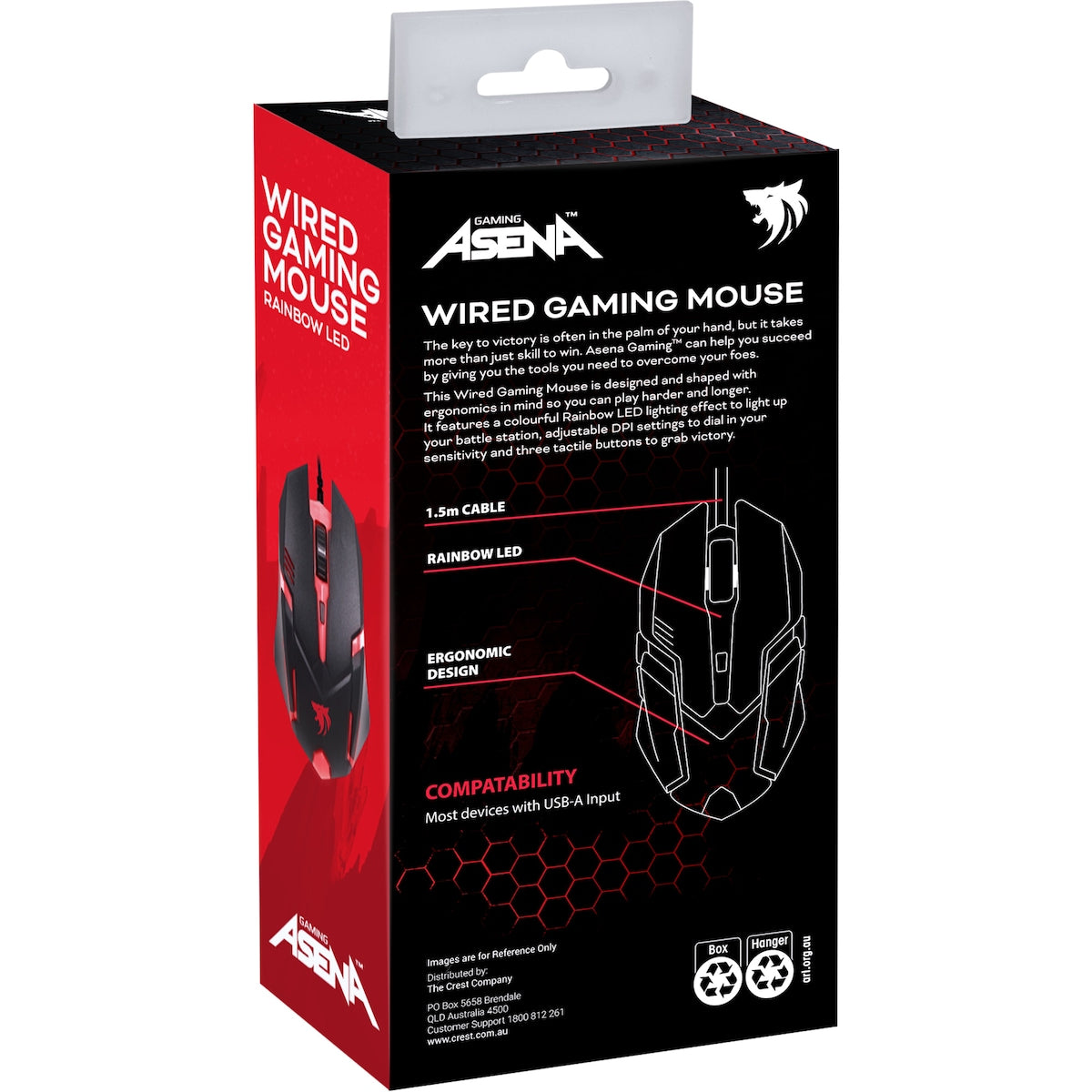Asena Wired Gaming Mouse Rainbow Led Each