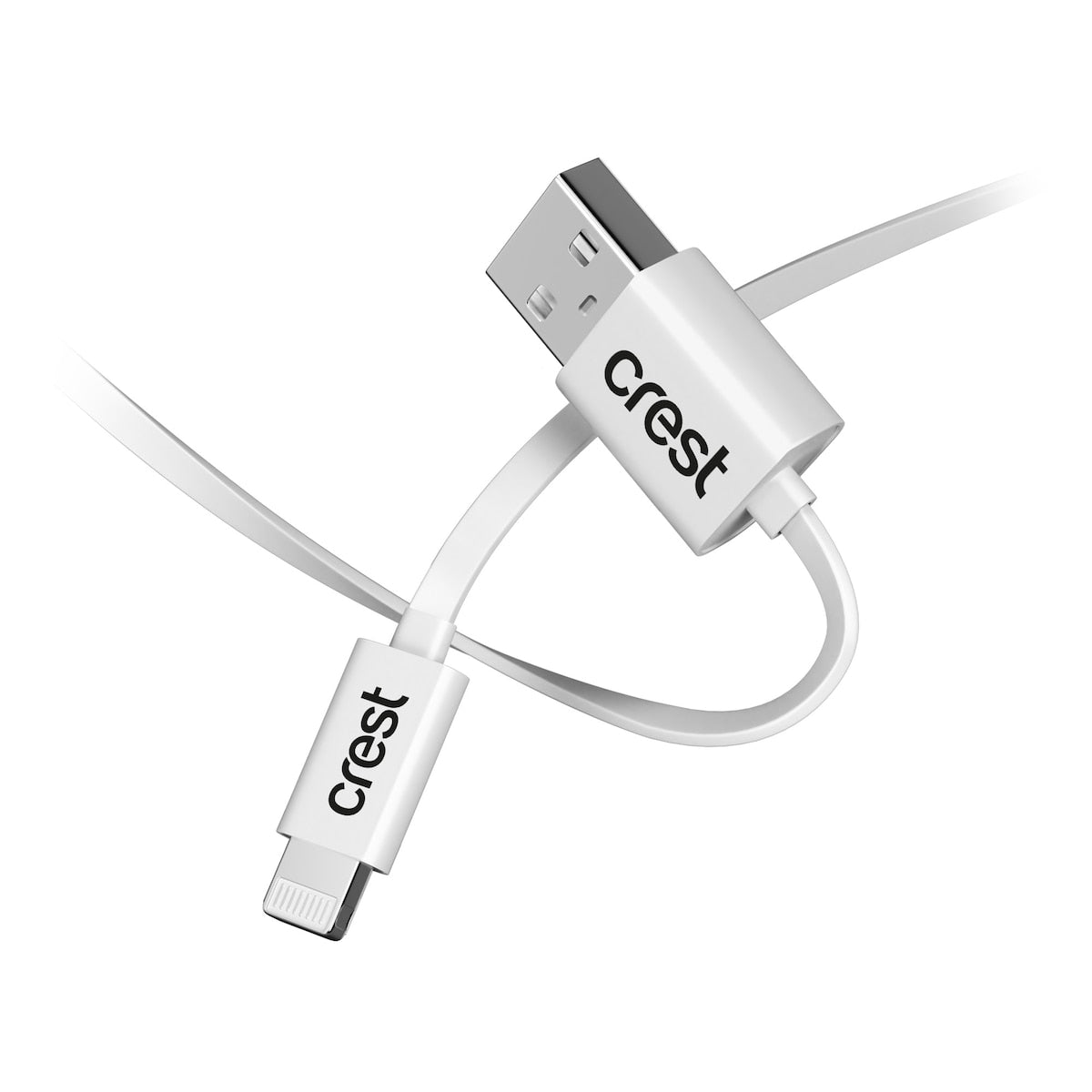Crest Lightning To Usb A Flat Cable White 3m Each