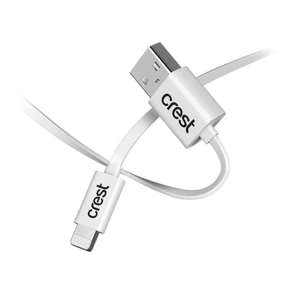 Crest Lightning To Usb A Flat Cable White 3m Each
