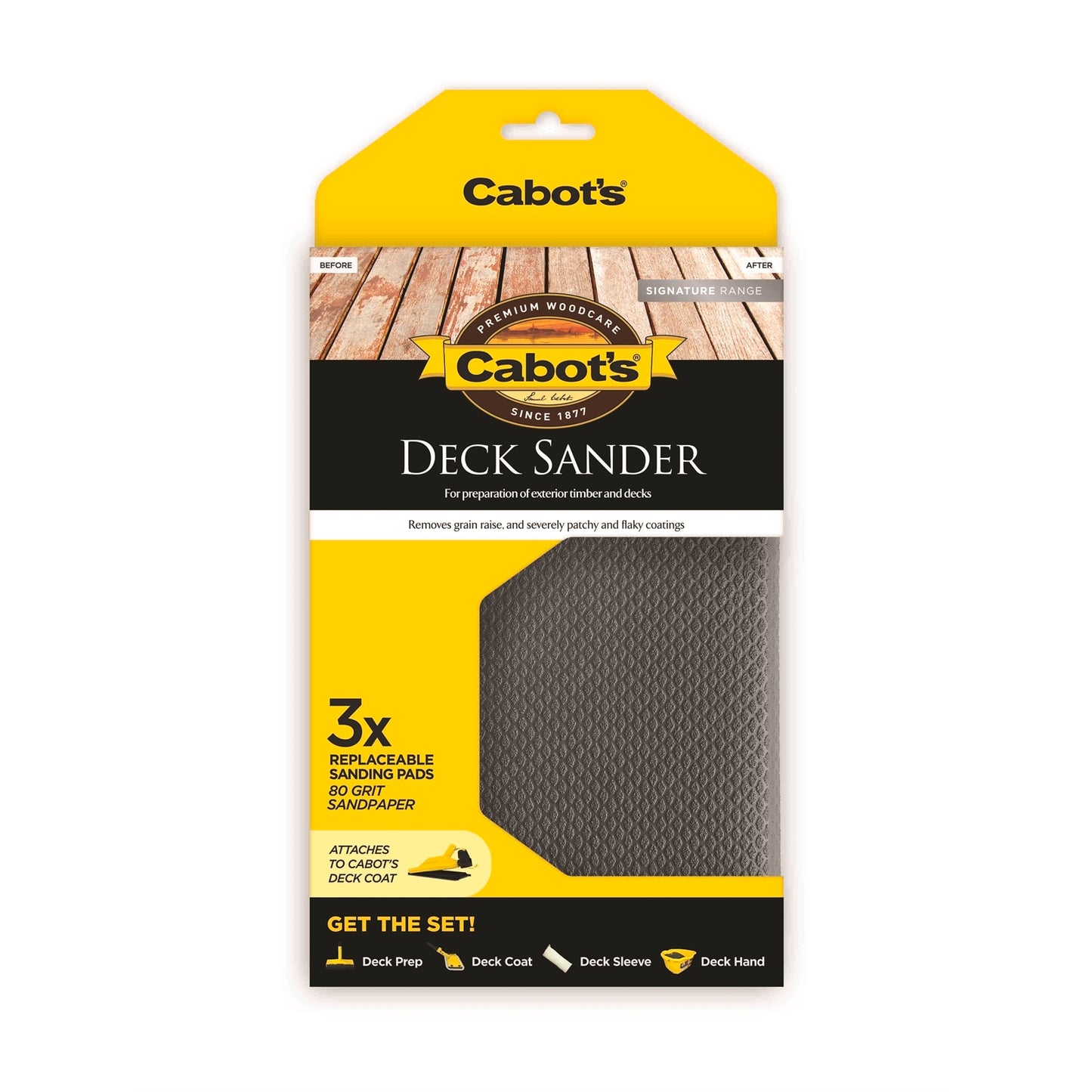 Cabot Sanding Pads - 80 Grit - 3 Pack