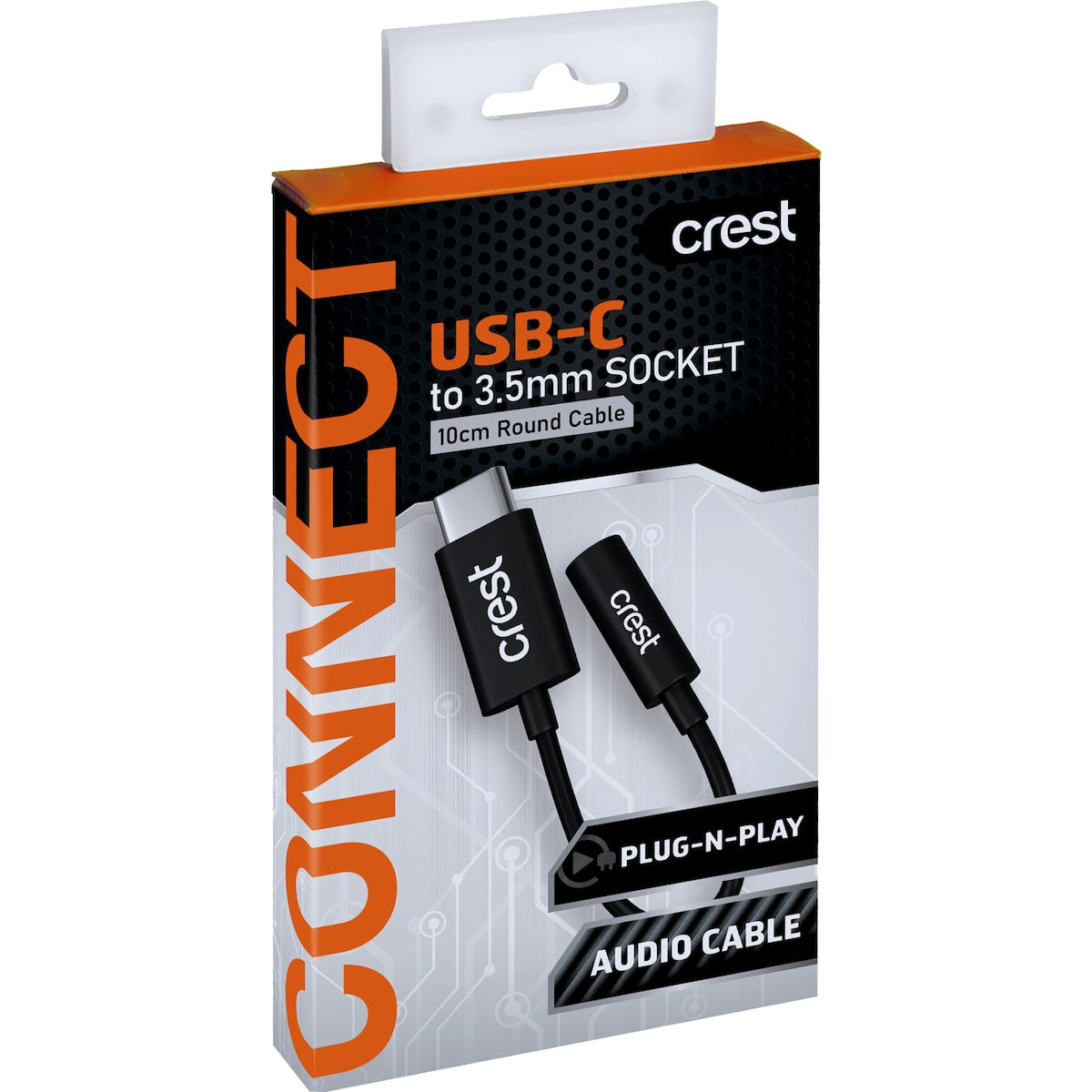 Crest Usb-c To 3.5mm Socket 10cm Round Cable Each