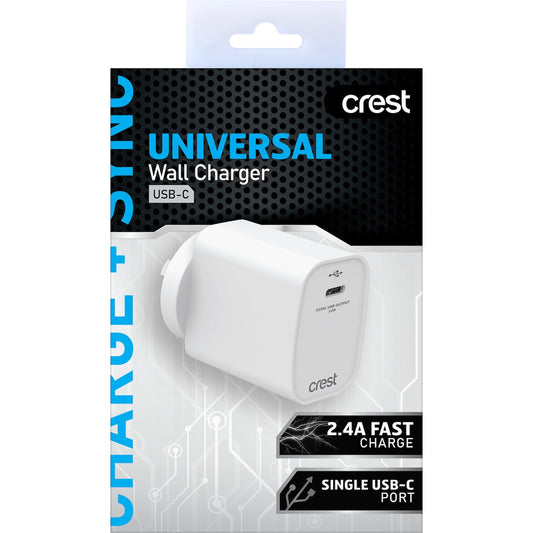 Crest Universal Wall Charger Usb-c Each