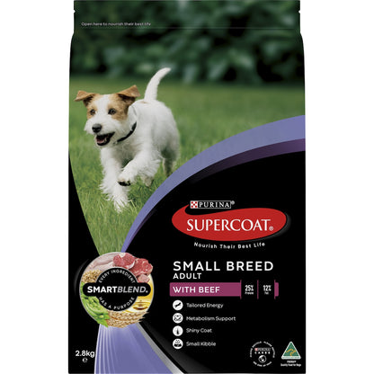 Supercoat Adult Small Breed Beef Dry Dog Food 2.8kg