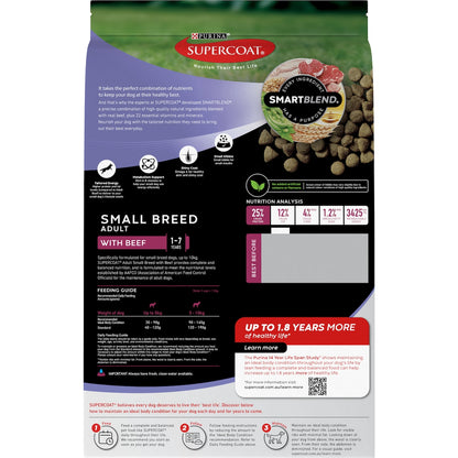 Supercoat Adult Small Breed Beef Dry Dog Food 2.8kg