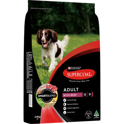 Supercoat Adult Beef Dry Dog Food 2.8kg