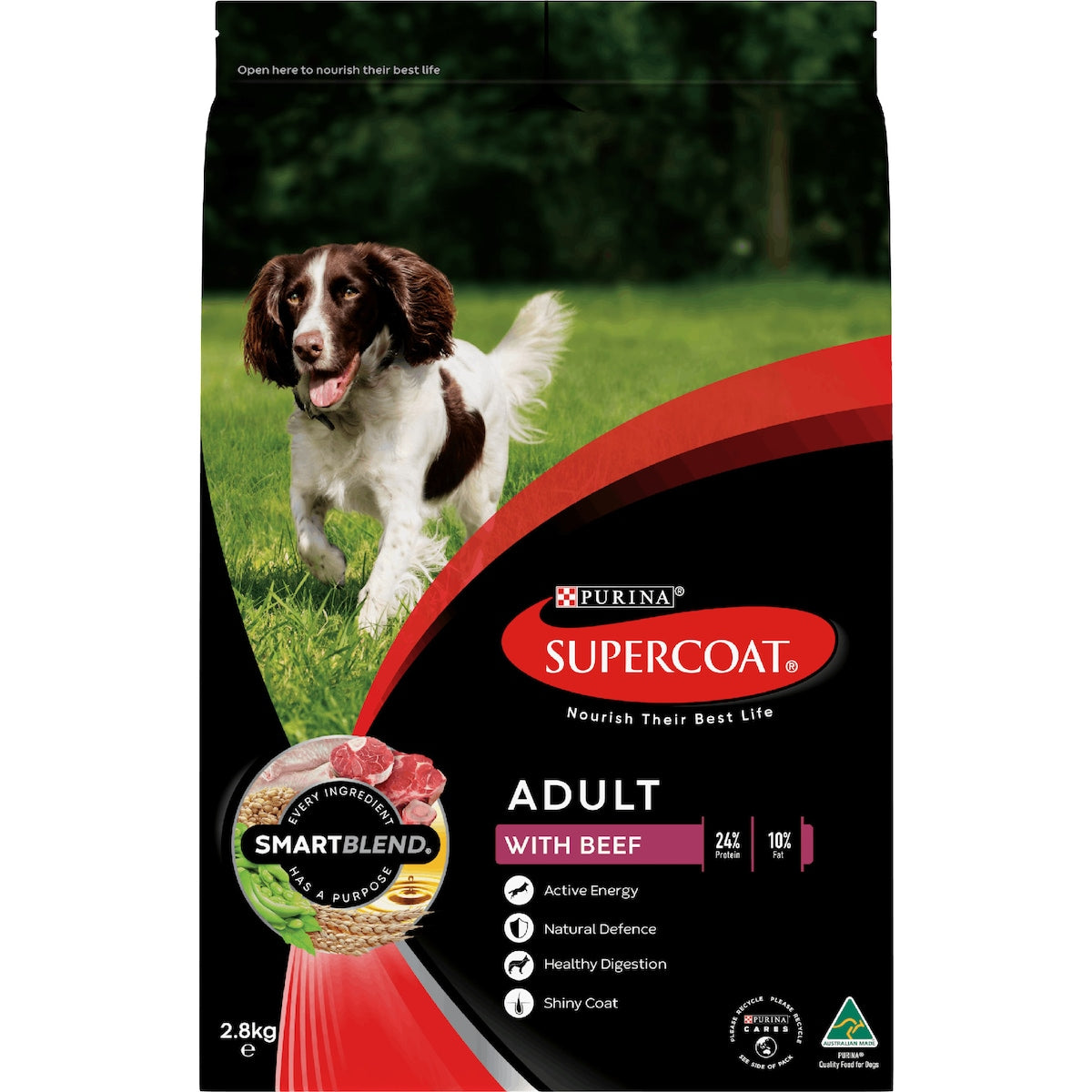 Supercoat Adult Beef Dry Dog Food 2.8kg