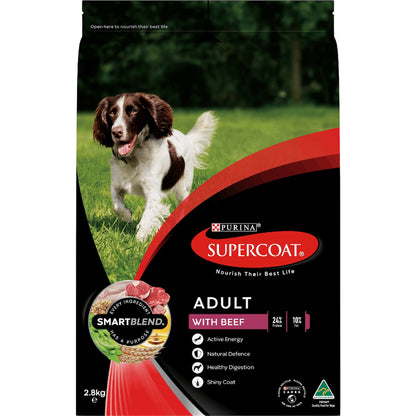 Supercoat Adult Beef Dry Dog Food 2.8kg