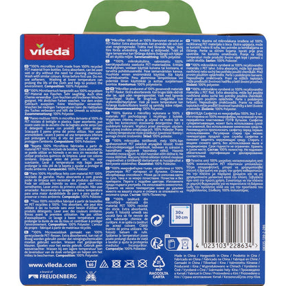 Vileda Recycled 100% Microfibre Cloth 3 pack