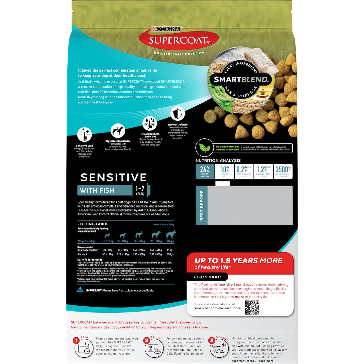 Supercoat Adult Sensitive Dry Dog Food 2.6kg