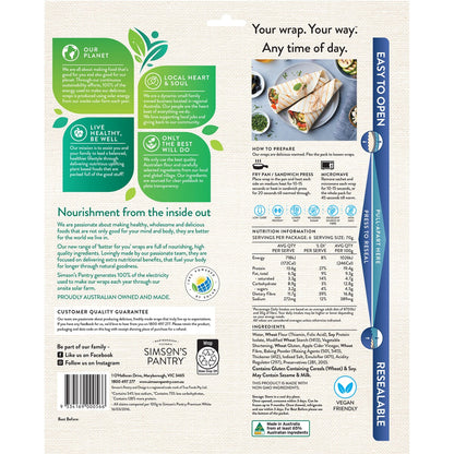 Simsons Pantry Low Carb High Protein + Fibre Large Wraps 6 Pack