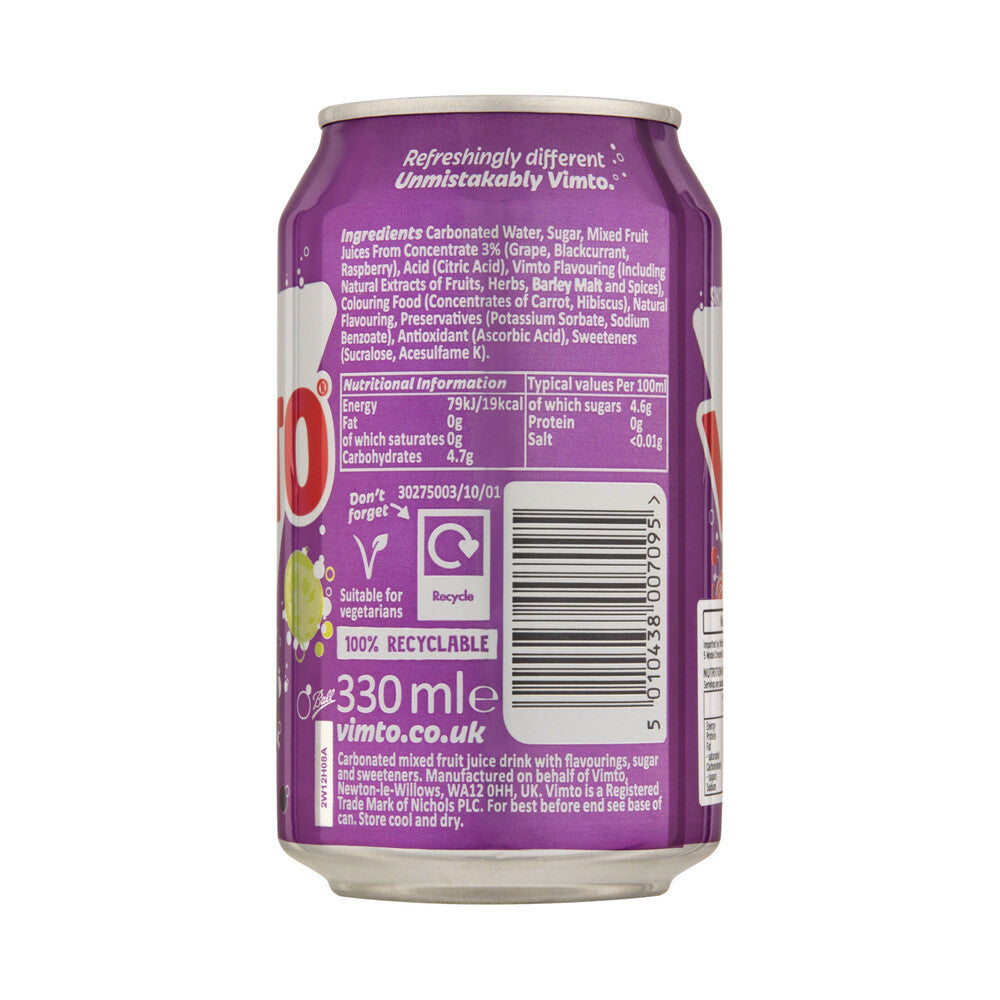 Vimto Fizzy Soft Drink Can - 330mL