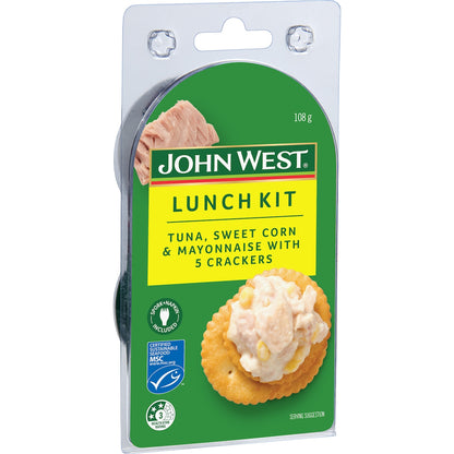 John West Lunch Kit With Crackers Tuna With Sweetcorn In Mayonnaise 108g