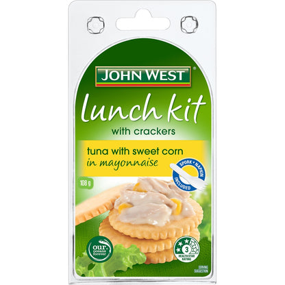 John West Lunch Kit With Crackers Tuna With Sweetcorn In Mayonnaise 108g