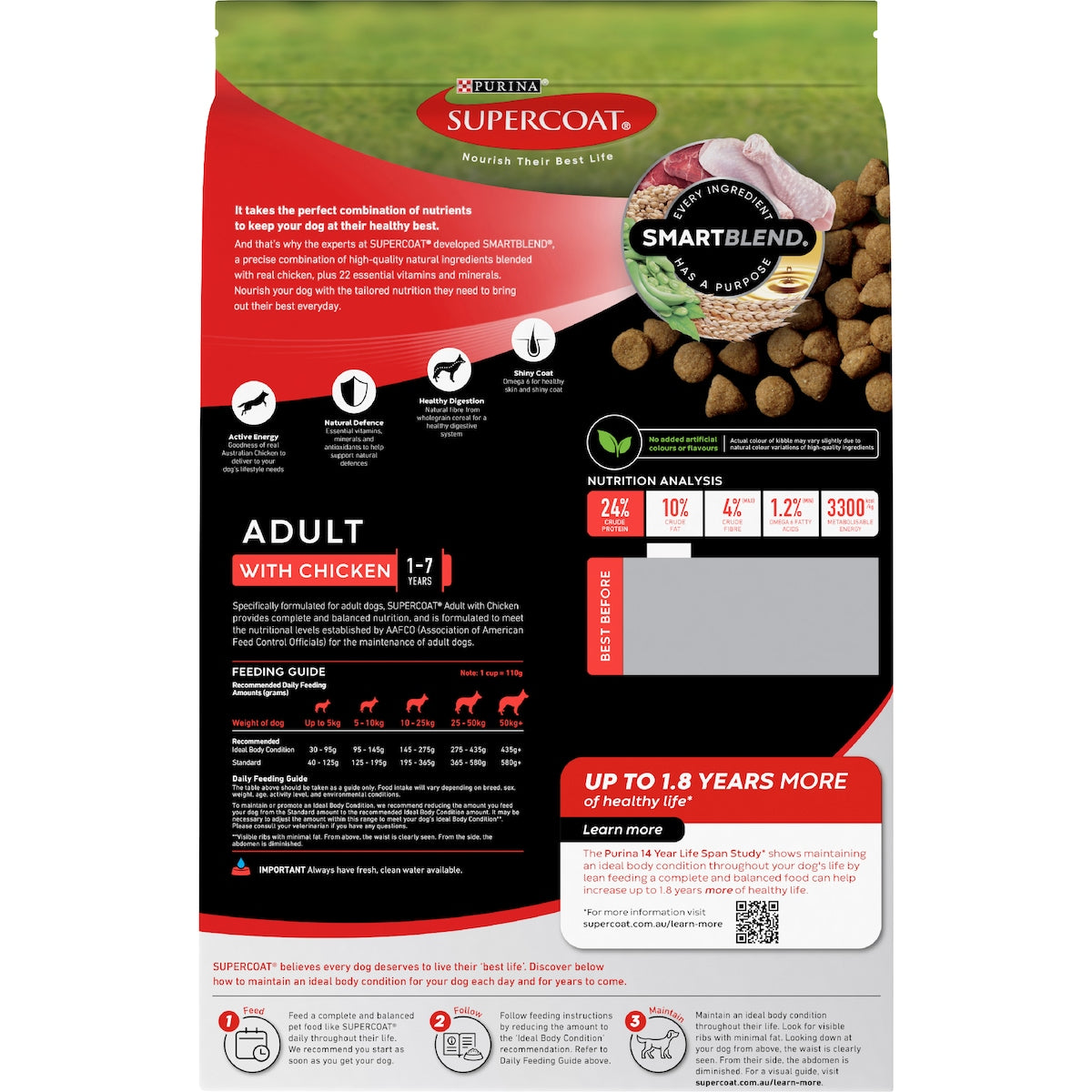 Supercoat Adult Chicken Dry Dog Food 2.8kg