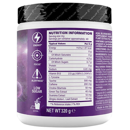 LevLUp Gaming Booster Galaxy Edition Açai Blueberry Pomegranate 2 x 320g