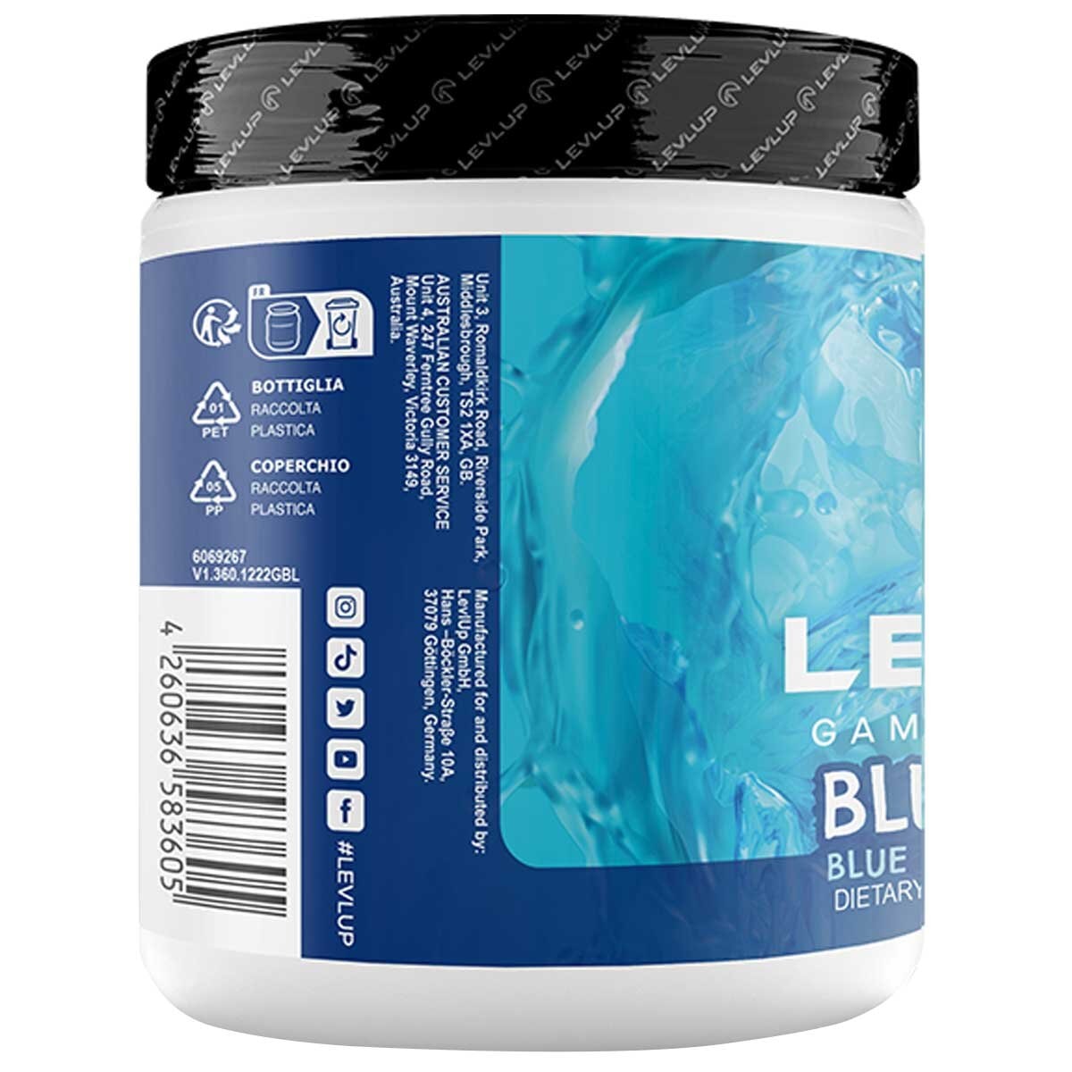 LevLUp Gaming Booster Blue Crush Blue Raspberry 2 x 320g