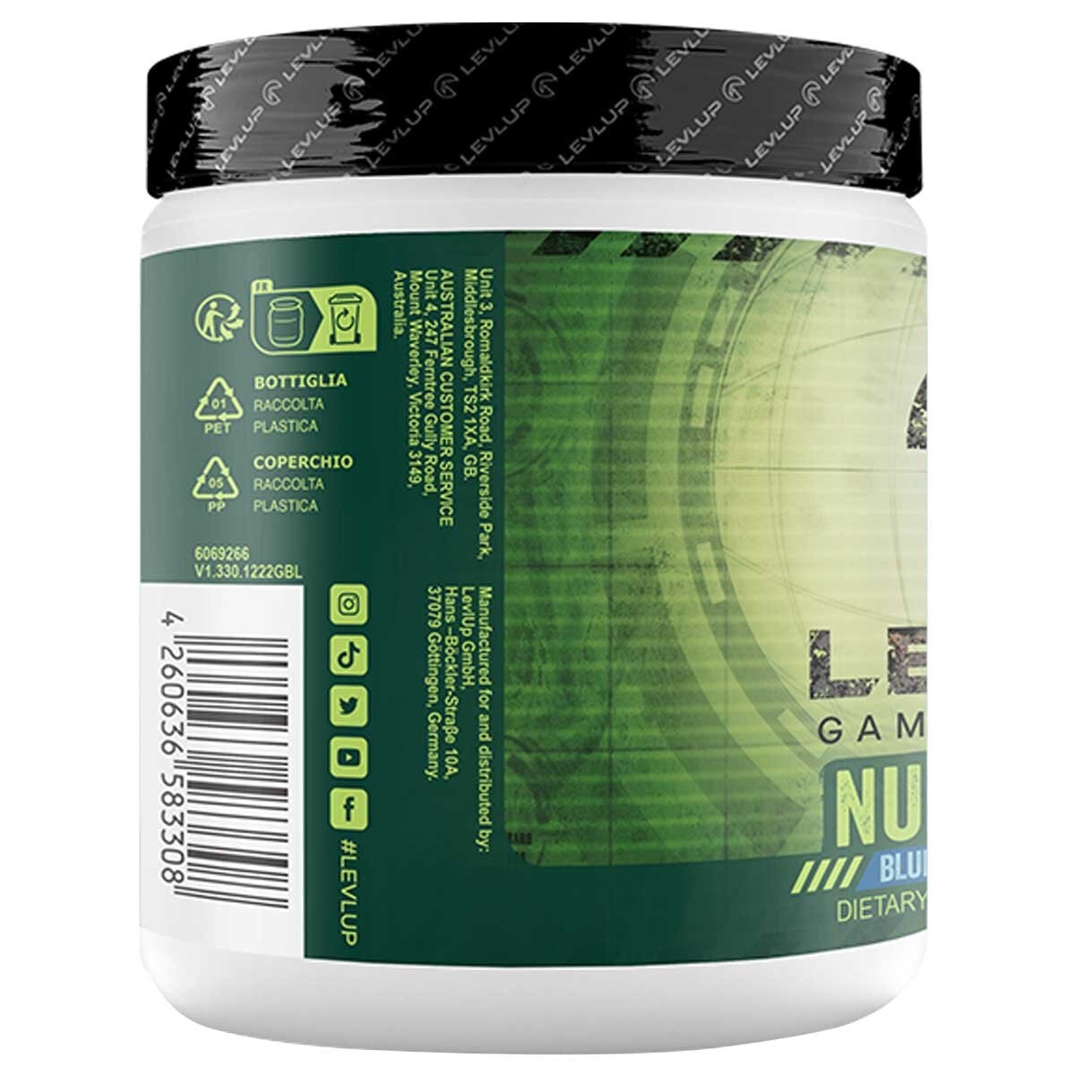 LevLUp Gaming Booster Nuke Edition Blue Raspberry Lime 2 x 320g