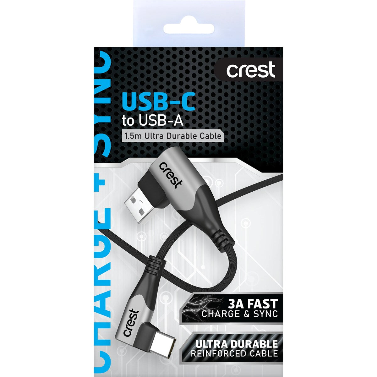Crest USB-C to USB-A 1.5m Ultra Durable Cable each